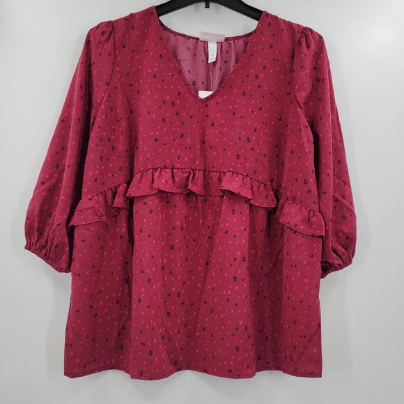 Isabel by ingrid isabels ruffle waist maternity blouse size M - Picture 2 of 6